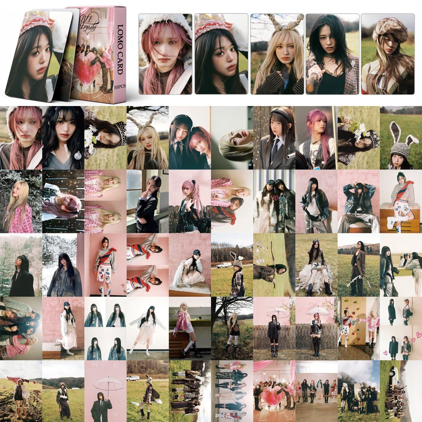 55 PCS IVE small cards IVE EMPATHY cards Zhang Yuanying Wonyoung Lomo Cards, Photocards