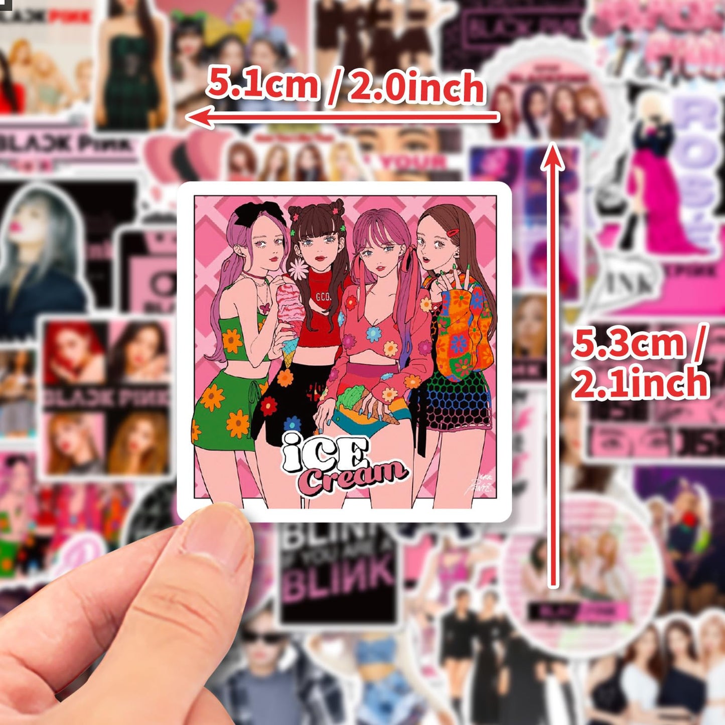 100 pcs blackpink kpop merch stickers accessories rose lisa jennie jisoo, doodle computer suitcase Sticker for Laptop，Water Bottles，Hard Hat，Skateboard，Birthday Decorations Gifts for Kids/Adults