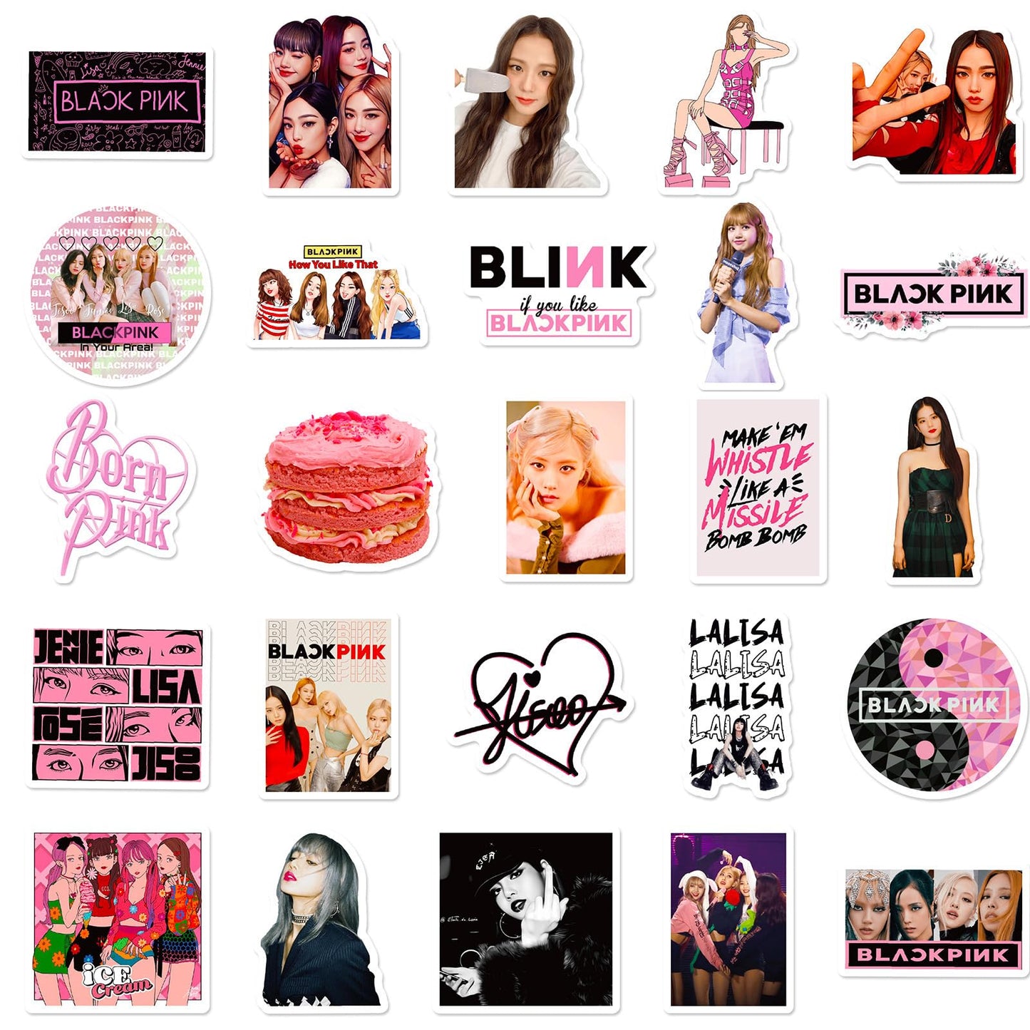 100 pcs blackpink kpop merch stickers accessories rose lisa jennie jisoo, doodle computer suitcase Sticker for Laptop，Water Bottles，Hard Hat，Skateboard，Birthday Decorations Gifts for Kids/Adults