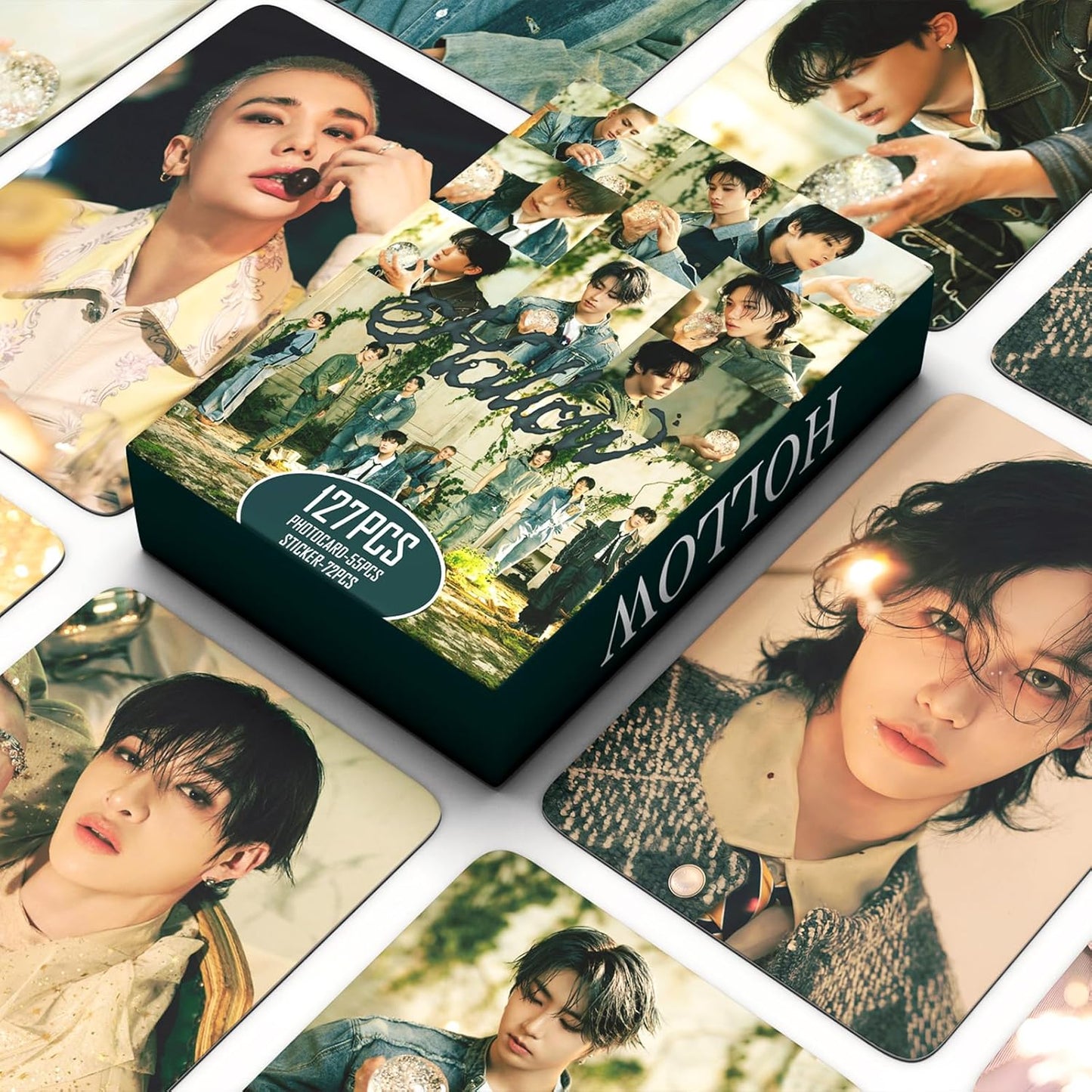 Stray Kids HOLLOW Album Photocards 127 PCS KPOP Giant Photo Card Set Stray Kids Merch Boys and Girls Card Set 55 PCS Photocard and 40 PCS Stickers