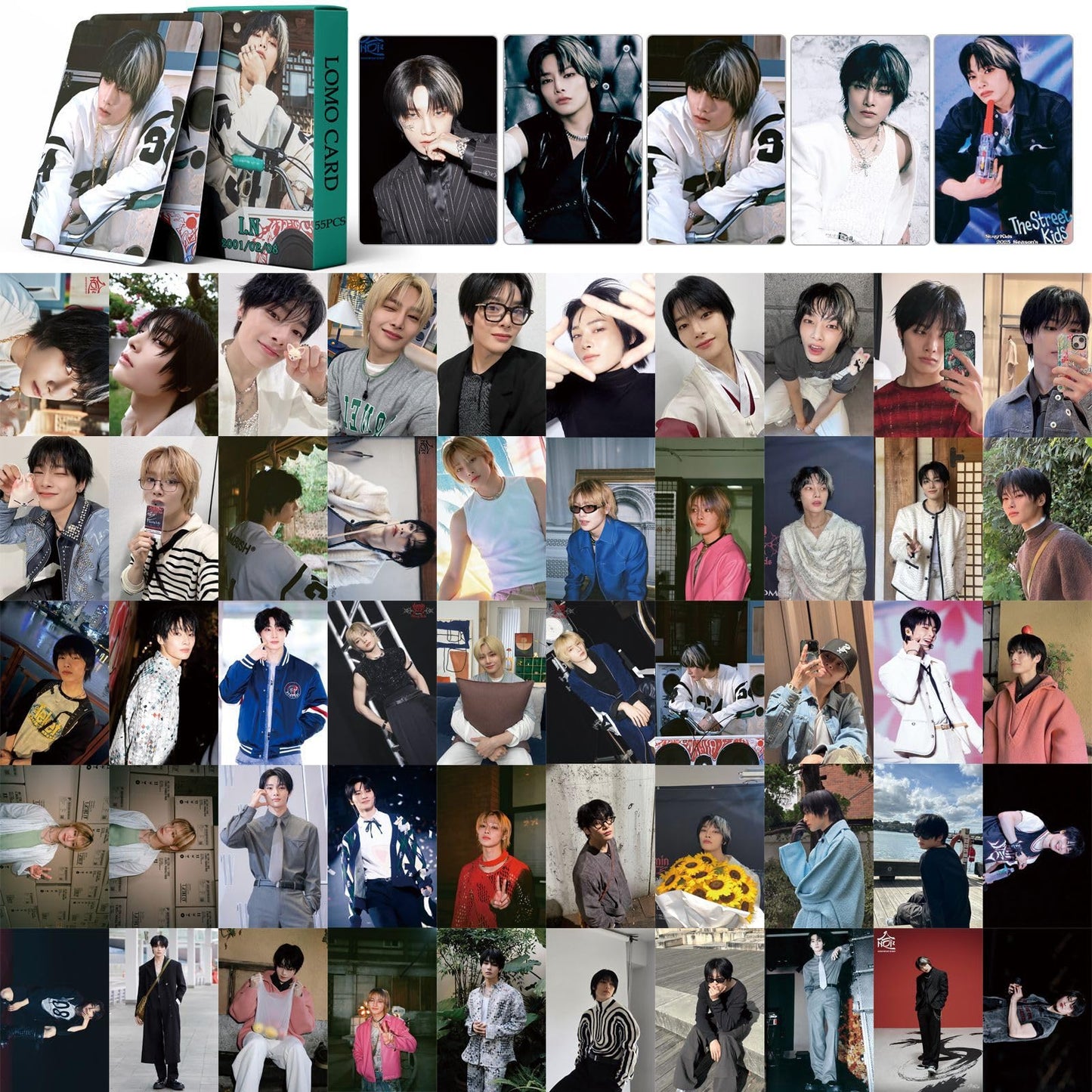 55 PCS Stray Kids Small Card (HOP) Leung Jeong Yin I. N Card Lomo Cards, Photocards