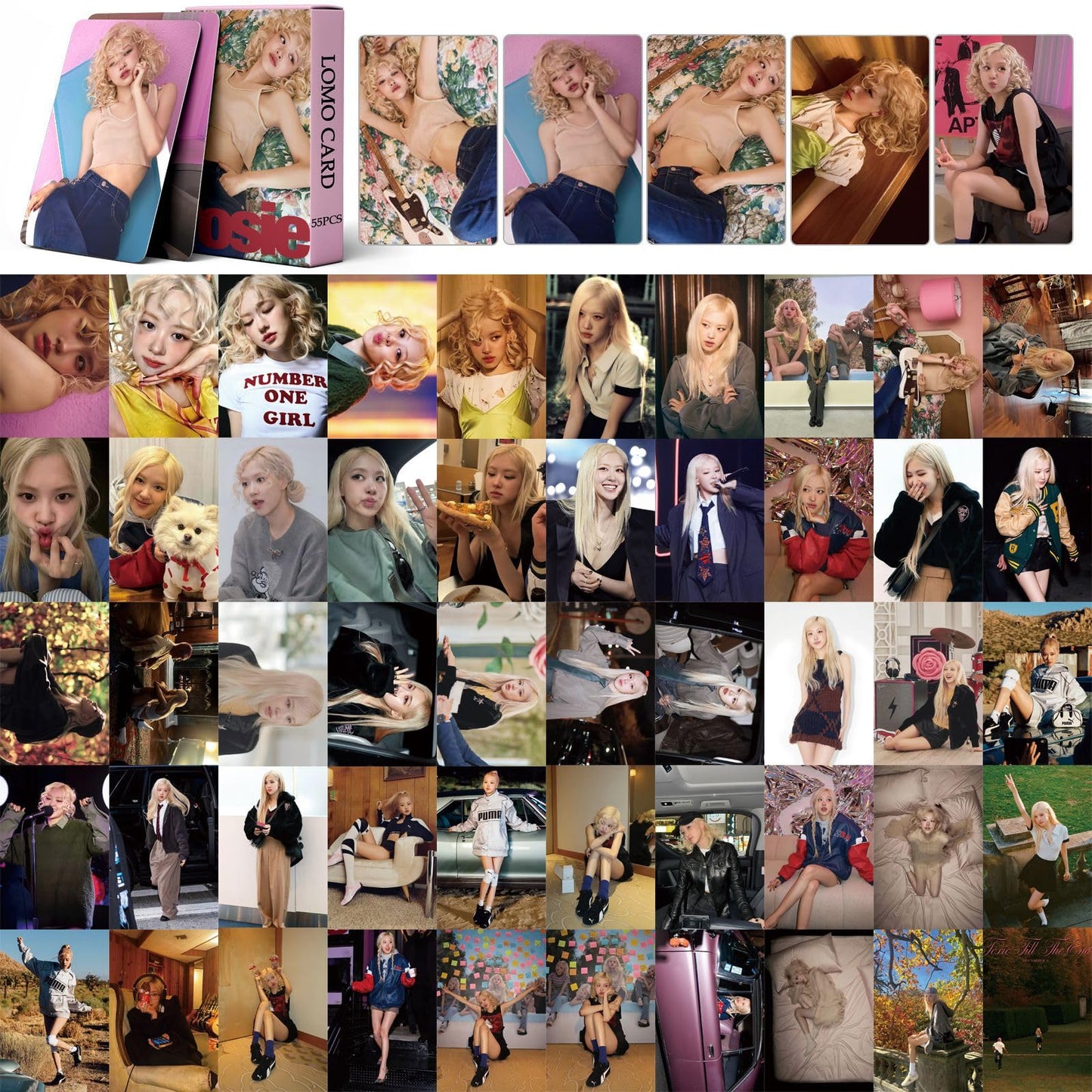 Spot 55 PCS Blackpink ROSE small card ROSIE album Merch cards toxic till the end Park Caiying Lomo Cards, Photocards