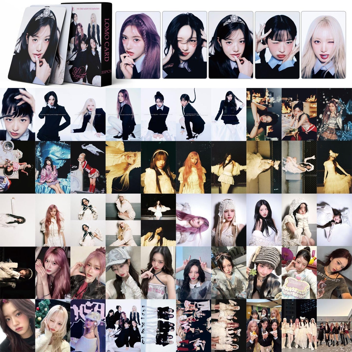 55 PCS IVE Photocards Album  ATTITUDE   REBEL HEART Merch Lomo Cards, Photocard，ive posters