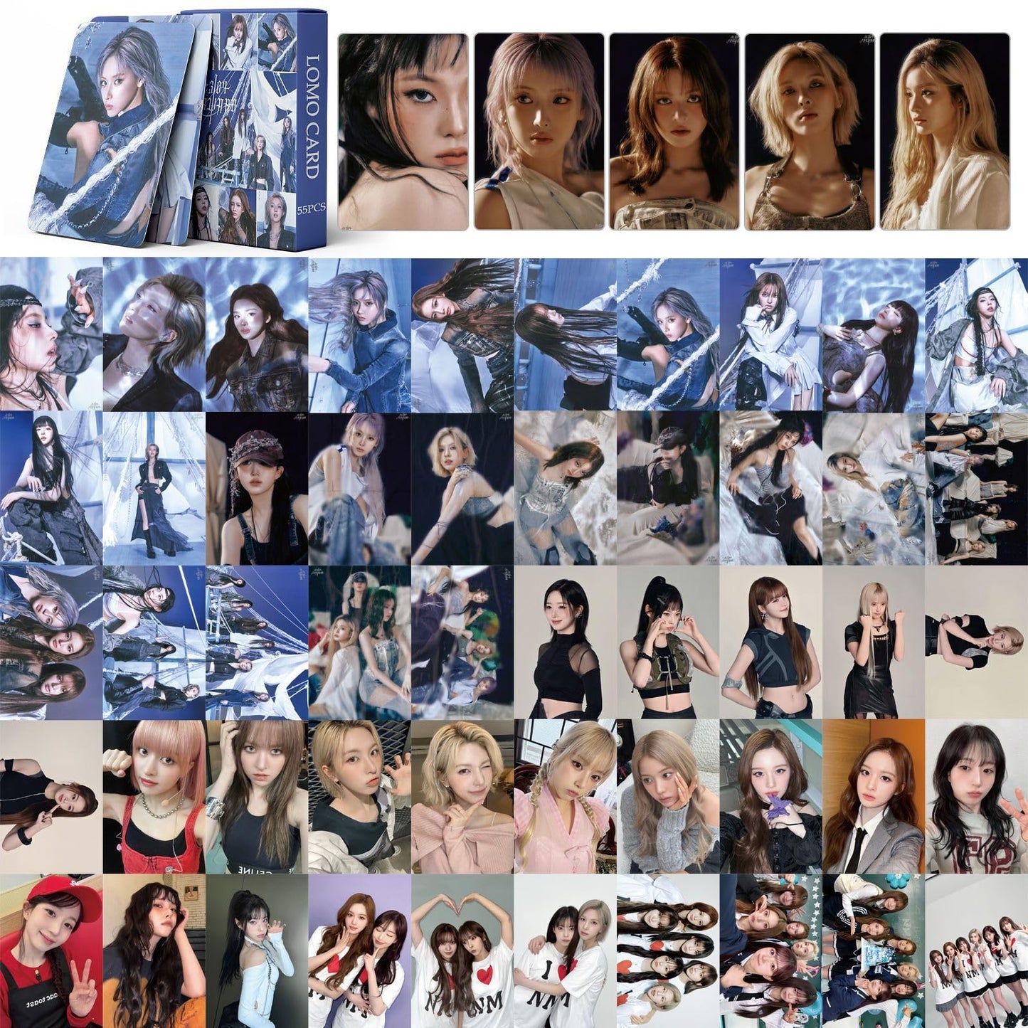 55 Pcs NMIXX Fe3O4: FORWARD Small Card, Wu Haiyuan HAEWON Pei True Rate，nmixx photocards，nmixx album，lomo cards