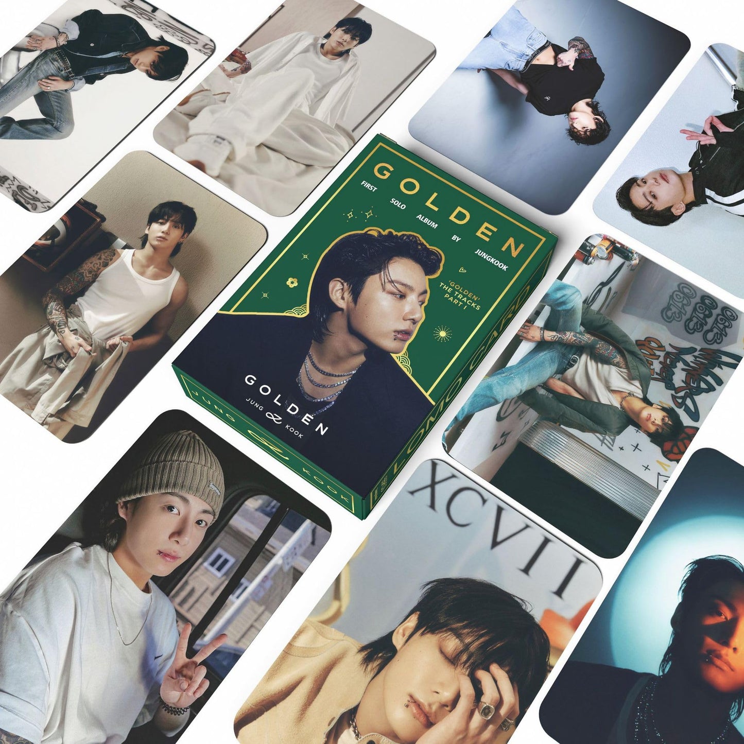55 PCS  JUNG KOOK  Photocards  Album GOLDEN Merch Lomo Cards,  stuff gifts