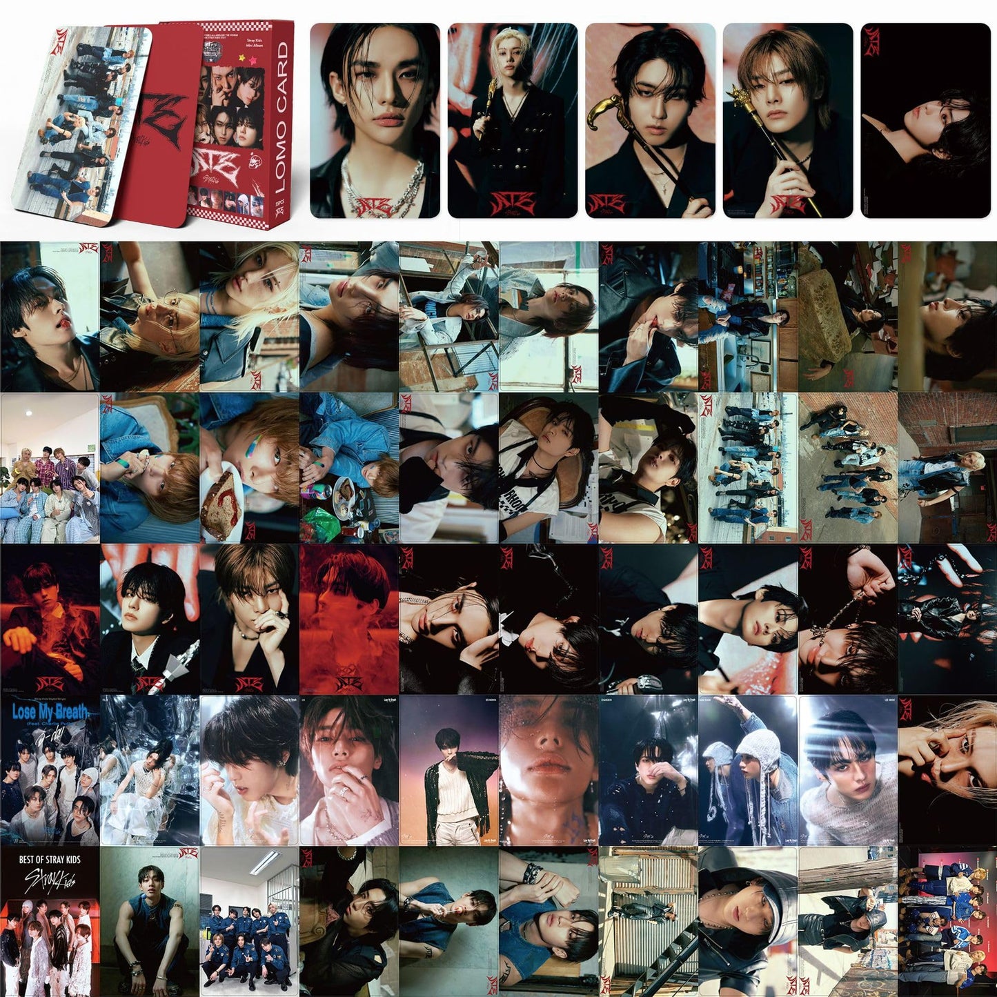 Kpop Stray Kids Photocards，Album  ATE Merch 55  Pcs Lomo Cards