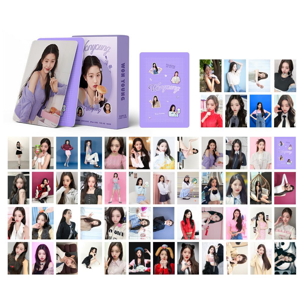 55 Kpop small cards IVE Zhang Yuanying personal  card Jang Won Young support card Lomo Cards, Photocards