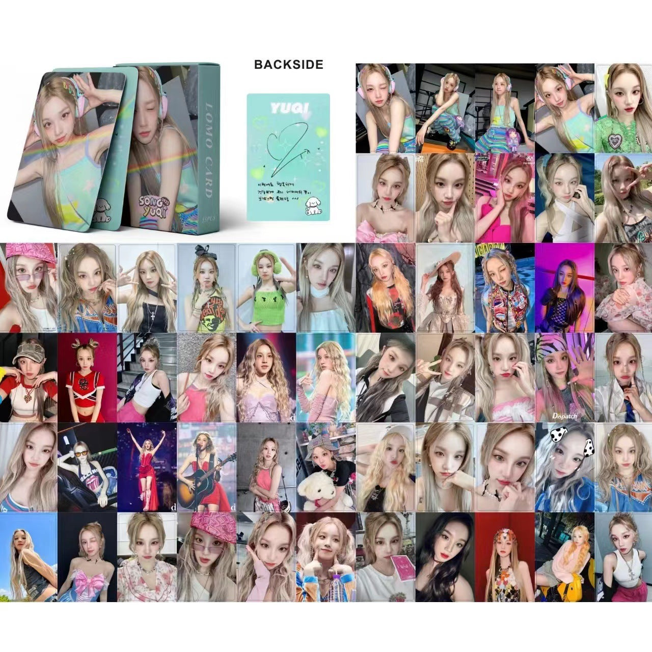 55 PCS (G) I-DLE Small Card Song Yuqi Laser Small Card SongYuqi Peripheral Flash Card, PhotoCards Lomocards
