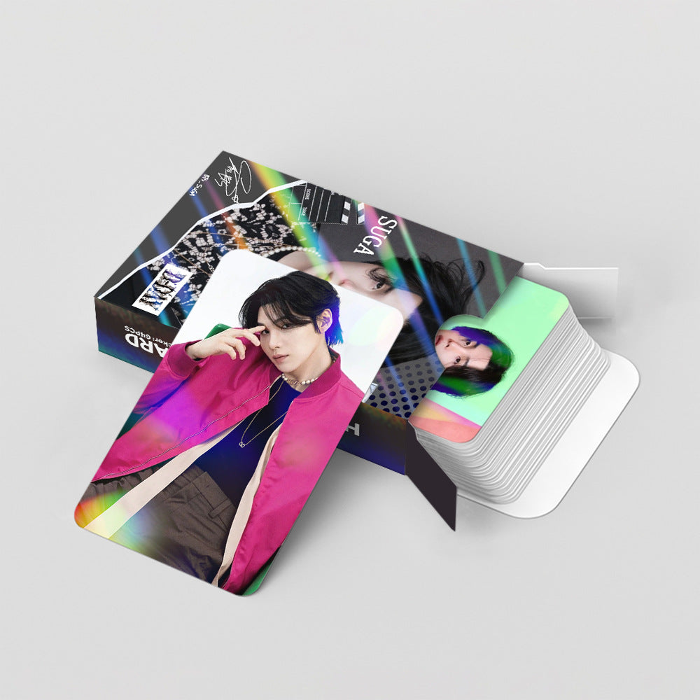 124 Pcs Laser Cards SUGA Photocards Album AgustD Merch 60 Pcs Lomo Cards And 64 Pcs Stickers