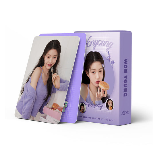 55 Kpop small cards IVE Zhang Yuanying personal  card Jang Won Young support card Lomo Cards, Photocards