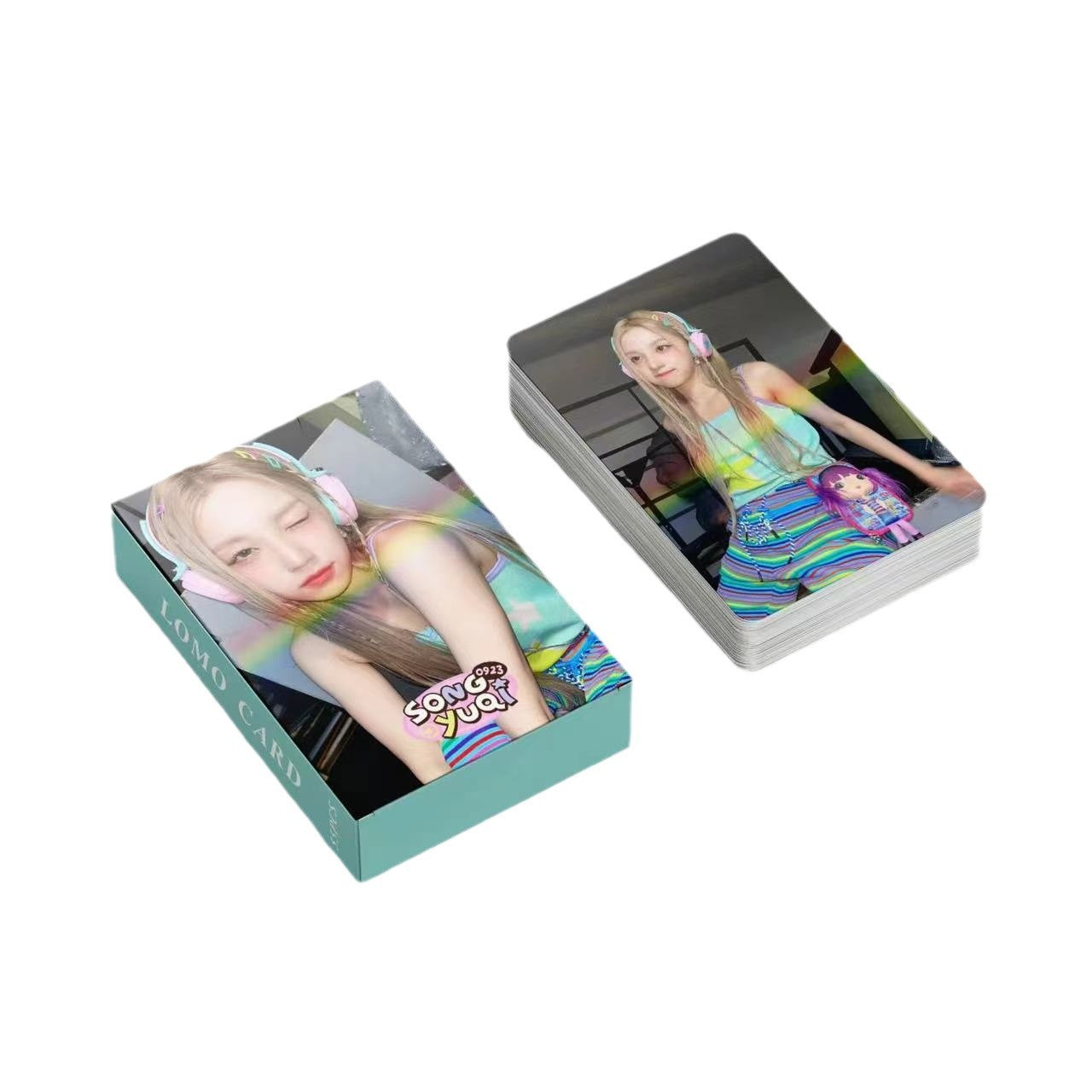 55 PCS (G) I-DLE Small Card Song Yuqi Laser Small Card SongYuqi Peripheral Flash Card, PhotoCards Lomocards
