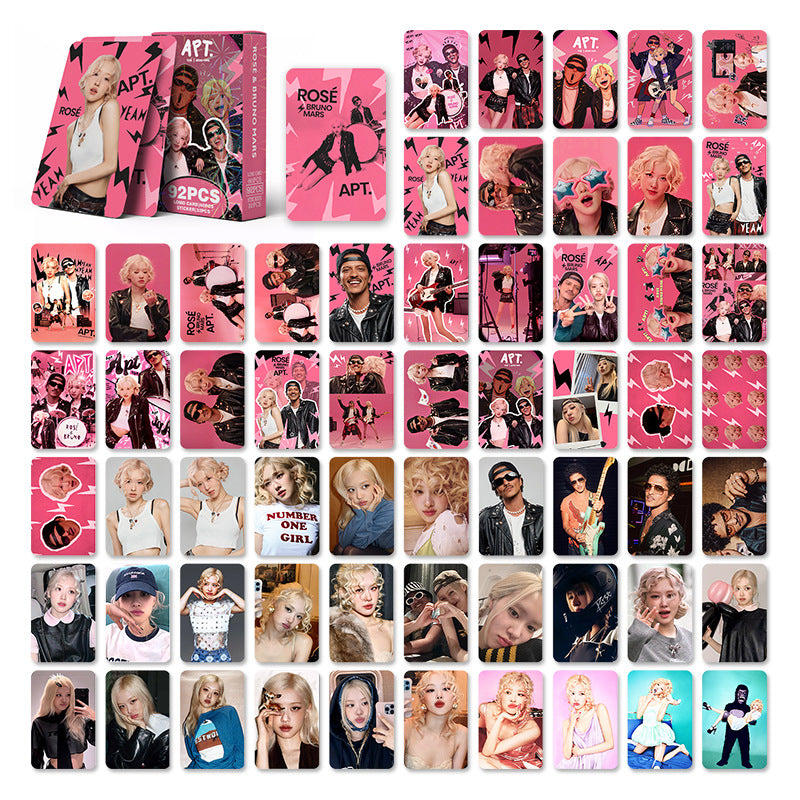 92 PCS blackpink ROSE Park Chaeyoung album APT photocards Merch 32 PCS stickers And 60 PCS double-sided LOMO cards