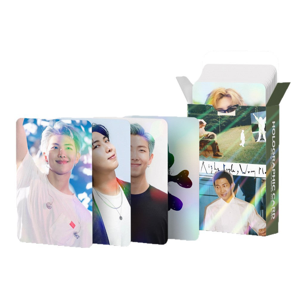 124 Pcs Laser Cards RM Photocards Merch 60 Pcs LOMO Cards And 64 Pcs Stickers