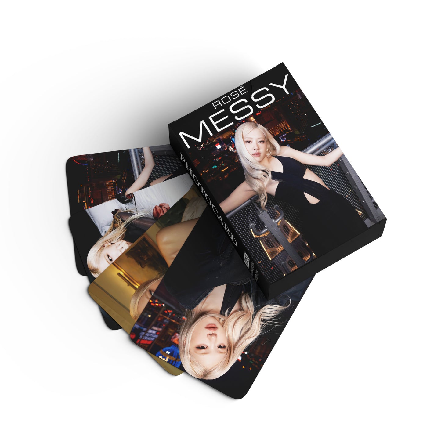 127 Pcs Black and Pink ROSE Photocards Album MESSY Merch 50 Pcs Lomo Cards And 77 Pcs Stickers
