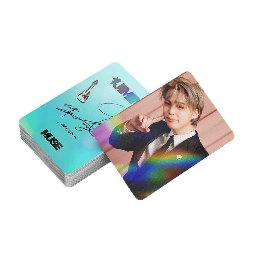 124 Pcs Laser Kpop Jimin PhotoCards New Solo Album (MUSE) Merch 60 Pcs Lomo Cards And 64 Pcs Stickers