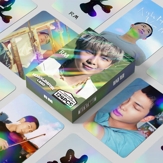 124 Pcs Laser Cards RM Photocards Merch 60 Pcs LOMO Cards And 64 Pcs Stickers