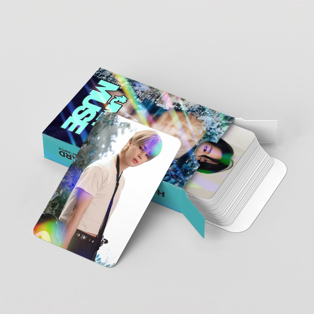 124 Pcs Laser Kpop Jimin PhotoCards New Solo Album (MUSE) Merch 60 Pcs Lomo Cards And 64 Pcs Stickers