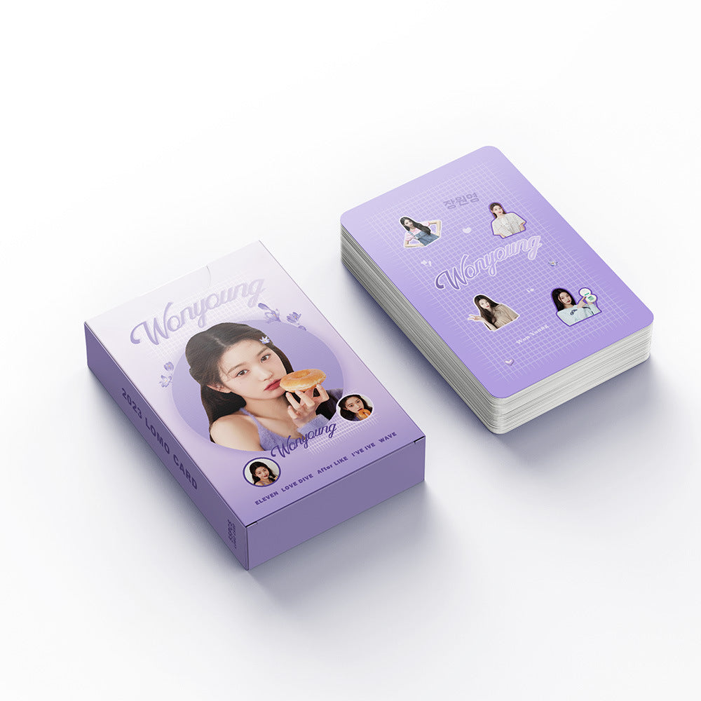 55 Kpop small cards IVE Zhang Yuanying personal  card Jang Won Young support card Lomo Cards, Photocards