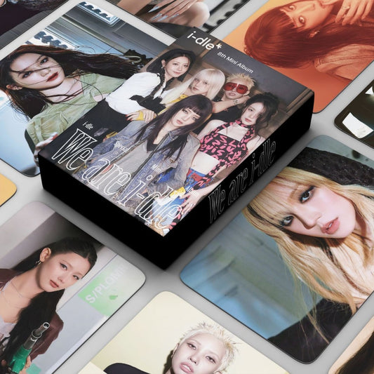127Pcs IDLE Photocards Album WE ARE Merch Song Yuqi Ye Shuhua MINNIE Tian Xiaojuan Zhao Meiyan 55 Pcs Lomo Cars And 77 Pcs Stickers