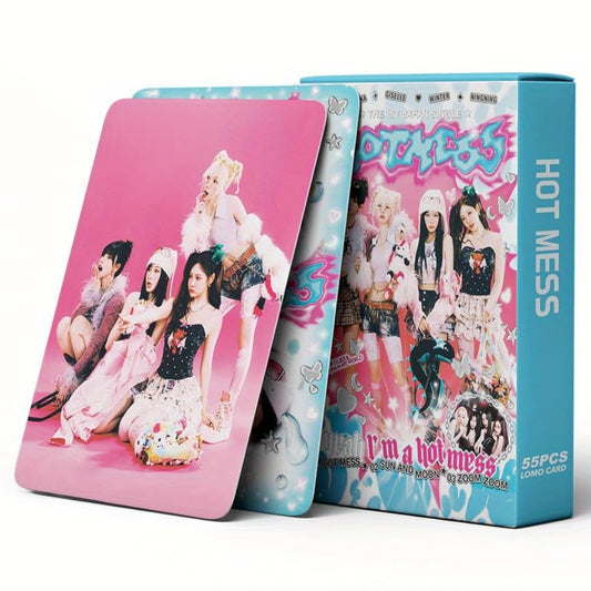 Kpop aespa photocards, 55 Pcs aespa  lomo cards Album HOT MESS Merch