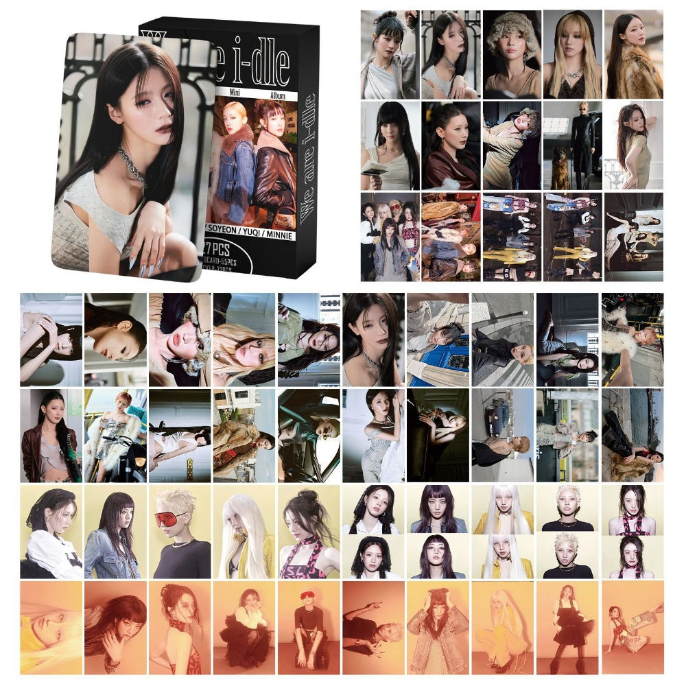 127Pcs IDLE Photocards Album WE ARE Merch Song Yuqi Ye Shuhua MINNIE Tian Xiaojuan Zhao Meiyan 55 Pcs Lomo Cars And 77 Pcs Stickers