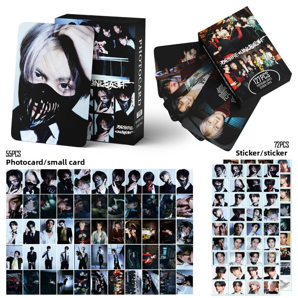 ENHYPEN Photocards 127 Pcs Album DESIRE: UNLEASH Merch JAKE JAY HEESEUNG 55 Pcs Lomo Cards And 77 Pcs Stickers